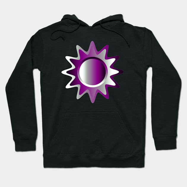 Asexual Pride Gradient Sun Design Hoodie by VernenInk